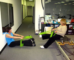 pilaties, stretching and more with Edye Discount of Synergy Chiropractic and Rehabilitation